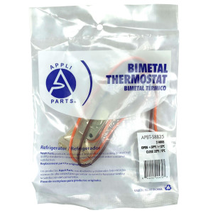 Appli Parts APBT-S8835 Bimetal Termico 2 Cables Appli Parts Abre a 15C y Cierra a 0C, cables de colores naranja y marron, Referencia BIM-8835, RO40504 Termodisco