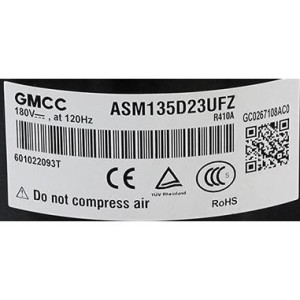 GMCC Compressor DC rotary Inverter 18,000 Btu/hr R410 ASM135D23UFZ, 201400611250, 11103020000006  