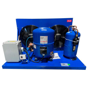 Danfoss OP-HGZ064D39N Condensing Unit Microchannel Coil 5.5HP MBP 230V/1Ph/60Hz R134a,R404A,R448A,R449A,R452A,R513A POE Oil 2 Fans with Reciprocating Compressor MTZ064-1 115N0654 