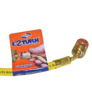 Uniweld EZM3Y Manguera Manometro 36 pulg / 90cm Amarilla 1/4 X 5/16 CFC/HCFC/HFC R410 Ez-Turn Anti-Blowback