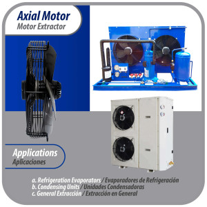 Appli Parts AXF-450-3 17-3/4 in Axial Fan Motor Guard Mounted Fan Blade 220V, 3 Ph, 50-60 Hz, 300W, 1600 rpm, Universal replacement for Cold Room Evaporators, Condensing Units, Work Temp -22F to 140F