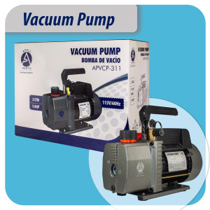 Appli Parts APVCP-311 Bomba de Vacio de 3.0 CFM 1/4 HP 1 etapa 115 V, 60 Hz, para calefaccion, aire acondicionado y sistemas de refrigeracion para aplicaciones domesticas y automotrices 