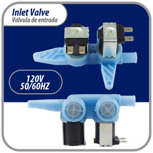 Appli Parts APIV-2112 WH13X10024 inlet water valve for washing machine 2 x 3/4 NPT Inlet 1 x 1/2 outlet 110-120 V 50/60 Hz Universal replacement for General Electric and other brands 