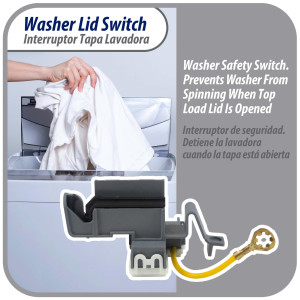 8318084 Appli Parts Washing Machine Lid Switch Compatible with Whirlpool and Others AP3180933, PS886960, WP8318084, AP6012742, ES8084, PS11745957, TJ90ES8084
