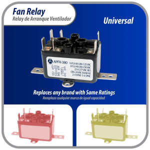 Appli Parts APFR-380 Rele de Contacto Seco NO y NC, 25 A, 90-380 V, Bobina 24 V, puntos de conexion 1-3 Coil, 2-4 NO, 5-6 NC. Usos Control de Dampers, Valvulas, Inversión, Aire Acondicionado y mas