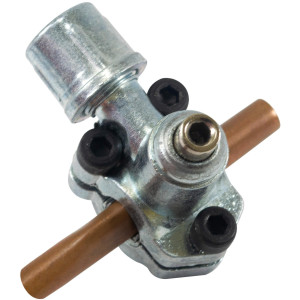 Appli Parts APT-PV110 Valvula perforadora 1/4, 5/16 o 3/8 pulg, tipo bala con adaptadores y sello para sistemas de refrigeracion con puerto de servicio SAE de 1/4 pulg