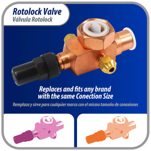 Appli Parts APRV-VA04 Rotolock Valve V04 1-1/4 in x 3/4 in ODF solder connection Universal replacement valve will work for refrigeration and air conditioning systems