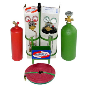 Uniweld Welding Outfit K23C-T Includes: Welding Handle / Brazing Tips / Oxygen and Acetylene Regulator / Twin Hose / Goggles / Flint Lighter / Tank Key / Carrying Stand / Tanks Uniweld Welding Outfit K23C-T Includes: Welding Handle / Brazing Tips / Oxygen and Acetylene Regulator / Twin Hose / Goggles / Flint Lighter / Tank Key / Carrying Stand / Tanks
