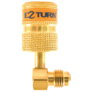 Uniweld Adaptador 90 Ez-Turn Anti-Blowback 1/4 pulg MF x 1/4 pulg FF para R-410a, CFC, HCFC ; HFC EZAB90