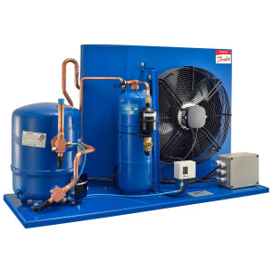 Danfoss OP-HJZ050D39Q Condensing Unit Microchannel Coil 4.5HP MBP 230V/3Ph/60Hz R134a,R404A,R448A,R449A,R452A,R513A POE Oil 1 Fan with Reciprocating Compressor MTZ50-3 115N0298  