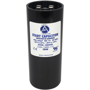 Appli Parts Condensador Capacitor Arranque 1000-1200 Mfd (microfaradios) uF 110-125 VAC remplazo universal para motores electricos de distintas aplicaciones 4.6cm Diametro 11cm Alto CON-1000-110

