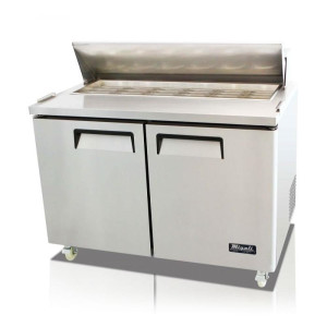 Migali 48 in Mesa de Sandwich Grande - 18 Pans, 2 Puertas 115V 60hz 1ph C-SP48-18BT-HC