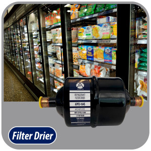 Appli Parts APFD-164S 1/2 in Liquid Line Refrigerant AC Filter Drier hvac Refrigeration 164S ODF Sweat Solder connection universal unidirectional 7in long 3in wide