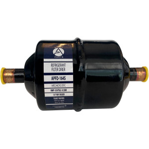Appli Parts APFD-164S 1/2 in Liquid Line Refrigerant AC Filter Drier hvac Refrigeration 164S ODF Sweat Solder connection universal unidirectional 7in long 3in wide