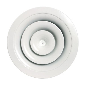 Round Aluminum Ceiling Diffuser White 12", Variable Volume Frv12