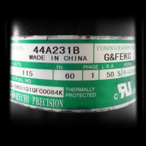 Rechi Compressor Fixed speed rotary 11.000 Btu 44A231B G FEKC 115v/60hz/1ph R410 201402000490 11103010001398
