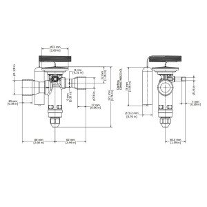 Danfoss 067N2163 18TR Thermostatic expansion valve, TGE, R22,R407C, 7/8x1-1/8 in Solder, ODF, 1/4 in Externally equalized, Bi-flow, -40 to 50 F, replaces 067N2183