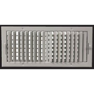 Supply Air Aluminum Grille Blind, White 20 x 06 in. Vermont SM20X06