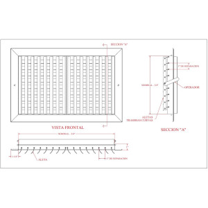 Rejilla de Inyeccion Persiana  de Aluminio Blanco 20 x 06 in. Vermont SM20X06