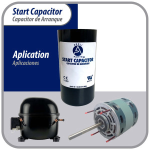 Appli Parts CON-124-110 Capacitor de Arranque 124-149 MFD (microfaradios) uF, 110-125 VAC. Universal para Motores Electricos, condensador de arranque de 3.7 cm de Diametro, 7 cm de Alto
