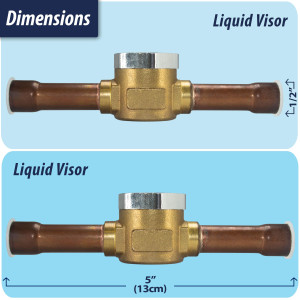 Appli Parts APSG-12S 1/2 in Sight Glass and liquid moisture indicator Solder connections with take-apart Body for HVAC/R installations suitable for CFC HCFC HFC refrigerants