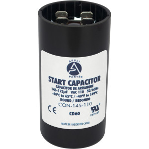 Appli Parts Condensador Capacitor Arranque 145-175 Mfd (microfaradios) uF 110-125 VAC remplazo universal para motores electricos de distintas aplicaciones 3.7cm Diametro 7cm Alto CON-145-110

