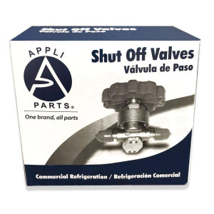 Appli Parts APSV-58 Valvula de Paso 5/8 pulg SAE Flare Rosca, para sistemas de refrigeracion, aire acondicionado y calefaccion, con cuerpo de bronce macizo
