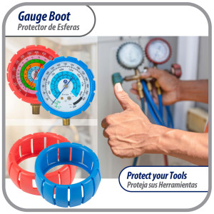 Appli Parts APMG-GBK 2.5 in Blue and Red Protective Gauge Boot Kit for Manifold Gauge Red for High pressure and Blue for Low pressure