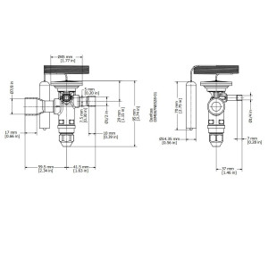 Danfoss 067N2154 6TR Thermostatic expansion valve, TGE, R22,R407C, 1/2x7/8 in Solder, ODF, 1/4 in Externally equalized, Bi-flow, -40 to 50 F, replaces 067N2174
