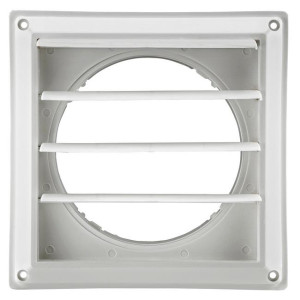 Lambro 361W White Plastic Louvered Vent 6 inch