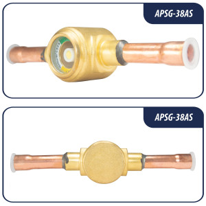 Appli Parts APSG-38AS 3/8 in Sight Glass and liquid moisture indicator Solder connections with Solid Body for HVAC/R installations suitable for CFC HCFC HFC refrigerants