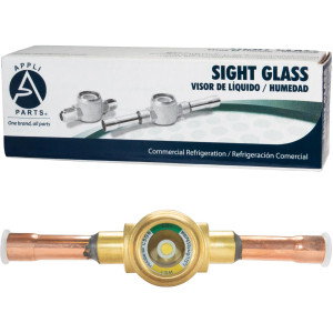 Appli Parts APSG-38AS 3/8 in Sight Glass and liquid moisture indicator Solder connections with Solid Body for HVAC/R installations suitable for CFC HCFC HFC refrigerants