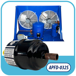 Appli Parts APFD-032S Filtro Secador 1/4 pulg para linea Liquido para Sistemas de Refrigeracion y aire acondicionado 032S ODF Soldable Universal Unidireccional 102mm Largo 25mm Ancho  