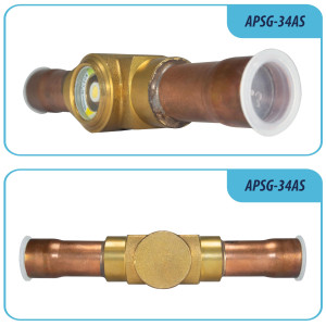 Appli Parts APSG-34AS 3/4 in Sight Glass and liquid moisture indicator Solder connections with Solid Body for HVAC/R installations suitable for CFC HCFC HFC refrigerants