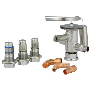 Danfoss 068U4901 Thermostatic Expansion Valve Kit for Ice Machines R404A/R507 TUA Internal Equalization 3/8 x 1/2 ODF Kit Includes Valve 068U1232 and Orifices 5, 7, 8