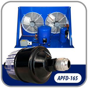 Appli Parts APFD-165 Filtro Secador 5/8 pulg para linea Liquido para Sistemas de Refrigeracion y aire acondicionado 165 SAE Rosca Universal Unidireccional 178mm Largo 76mm Ancho