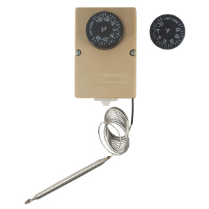 Appli Parts APRT-711 Refrigeration Mechanical Thermostat for Walk-in Coolers and Freezers with 2 Dial Reading Options, Fahrenheit -23 F to 94 F and Celsius -35 C to 35 C, Capillary Tube length 59 in with 4 in Bulb 16 A at 250 V