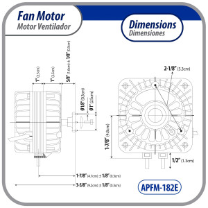 Appli Parts APFM-182E 18W Condenser and Evaporator Fan Motor 220V 60Hz 0.5A, Includes 10in Aluminum Fan Blade and Mounting Base, Universal Replacement for Commercial Refrigeration Units