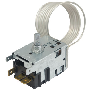 Danfoss 077B7100 Thermostat 1 Door Refrigerators 077B7100 077B0967L Cold Cut-in +14.9F Cold cut-out -0.4F Warm Cut-in +47.3F Warm Cut-out +37.4F Capillary tube length 47.2in B0
Fit: K50P-1125-001
