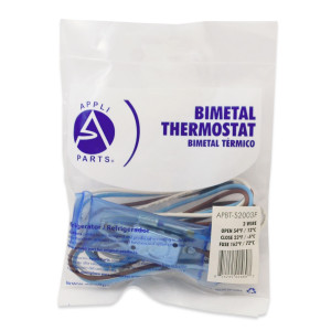 Appli Parts APBT-S2003F Bimetal Termico Tipo Asiatico 3 Cables Appli Parts Abre 12C y Cierra -5C Fusible a 72C Blanco / Marron / Azul, Referencia BIM-2003 / Termodisco