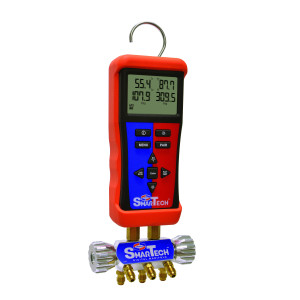 Juego Manometro Digital Bluetooth Smartech, Rojo y Azul Prensas De Temp Tipo K, Tiras De Velcro, Sin Mangueras Usman14  