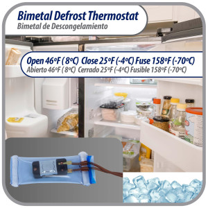 Appli Parts APBT-S4008FP Bimetal Termico Tipo Asiatico 3 Cables Abre 8C y Cierra -4C, Fusible 70C 2conectores, cables marron y marron,Referencia BIM-4008 / Termodisco