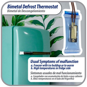 Appli Parts APBT-S4008FP Bimetal Termico Tipo Asiatico 3 Cables Abre 8C y Cierra -4C, Fusible 70C 2conectores, cables marron y marron,Referencia BIM-4008 / Termodisco