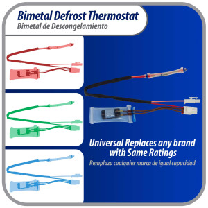 Appli Parts APBT-S4008FP Bimetal Termico Tipo Asiatico 3 Cables Abre 8C y Cierra -4C, Fusible 70C 2conectores, cables marron y marron,Referencia BIM-4008 / Termodisco