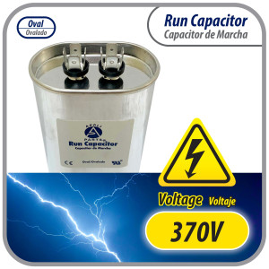 Appli Parts Run Capacitor for ac 70 Mfd uF (microfarads) 370VAC CBB65 Oval Universal fit for hvac and other applications in High in Wide CON-70-370