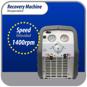 Appli Parts APRRM-11 Maquina recuperadora de refrigerante 1 Hp, 110 V, 60Hz, portable funciona con multiples refrigerantes, incluye filtro secador y manguera