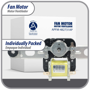 Appli Parts APFM-343 12 W, 115 V, 60 Hz, 0.22 A, 3000 rpm, CW rotation Evaporator Fan Motor replacement kit 343 with Brackets includes Fan Blade Grommets and Brackets Fits 482731 and others