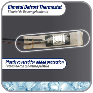 Appli Parts APBT-S2013 Bimetal Termico Tipo Asiatico 2 Cables Abre 13 C y Cierra 0 C, con cables Marron y Negro, Remplaza BIM-2013 Termodisco