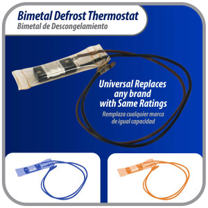 Appli Parts APBT-S2013 Bimetal Termico Tipo Asiatico 2 Cables Abre 13 C y Cierra 0 C, con cables Marron y Negro, Remplaza BIM-2013 Termodisco