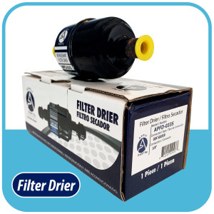 Appli Parts APFD-033S Filtro Secador 3/8 pulg para linea Liquido para Sistemas de Refrigeracion y aire acondicionado 033S ODF Soldable Universal Unidireccional 102mm Largo 25mm Ancho
